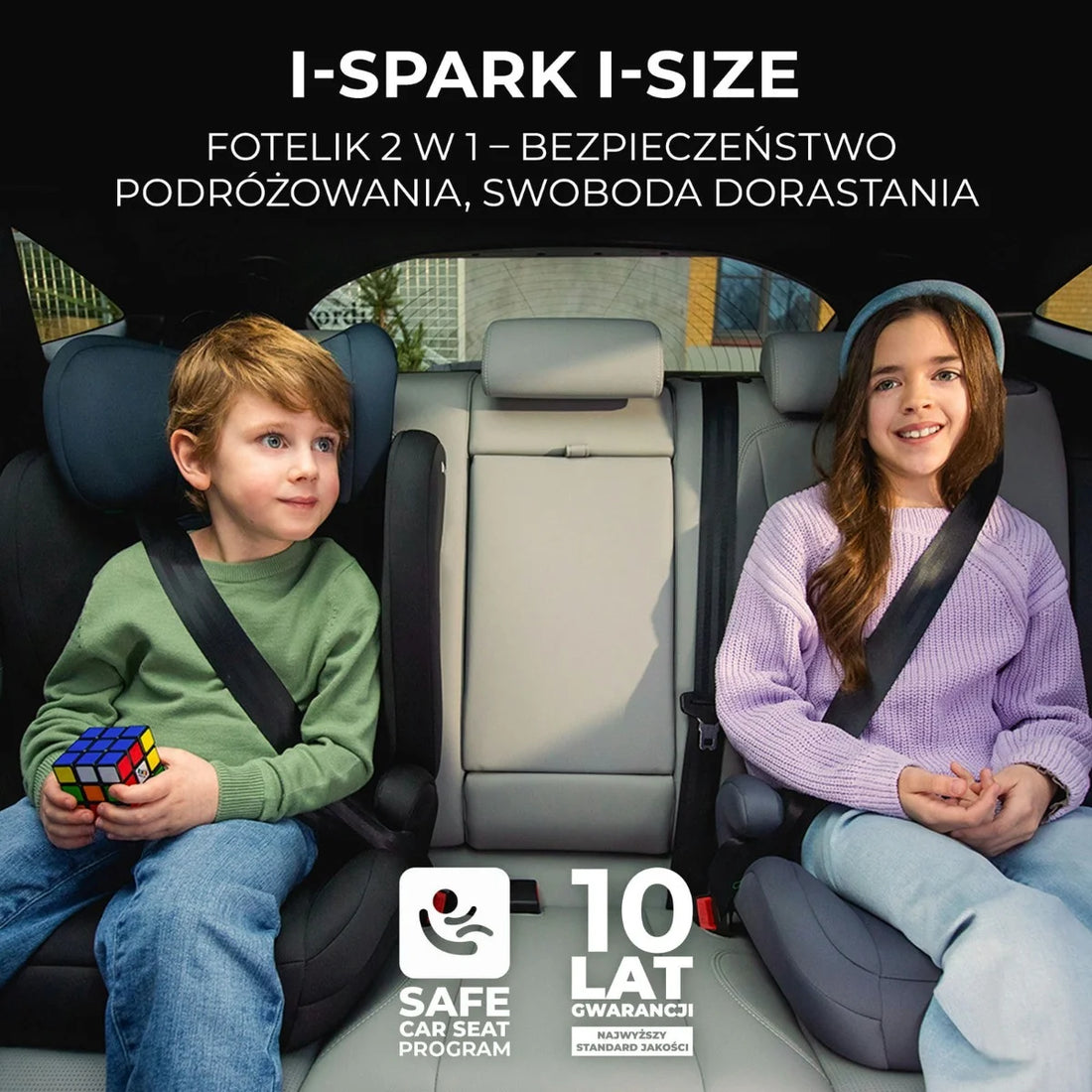 Kinderkraft Fotelik samochodowy 2w1 I-SPARK i-Size zielony